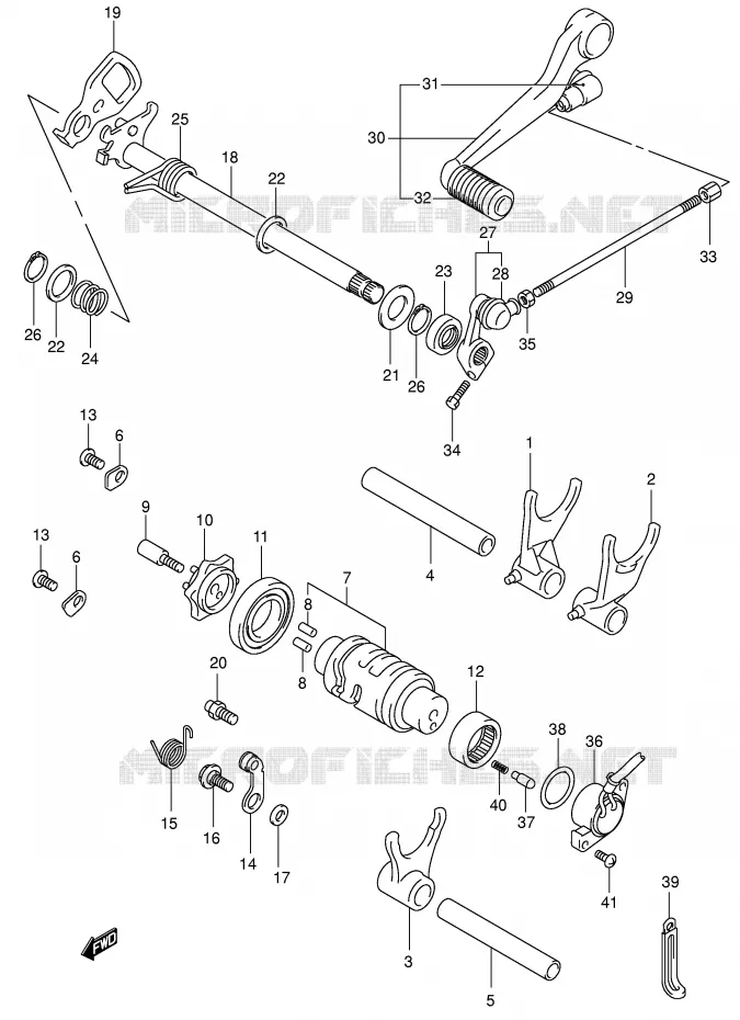 ENSEMBLE DE SELECTION DE VITESSES Suzuki MOTO 650 SV-S 2000  SV650SUY(E2)