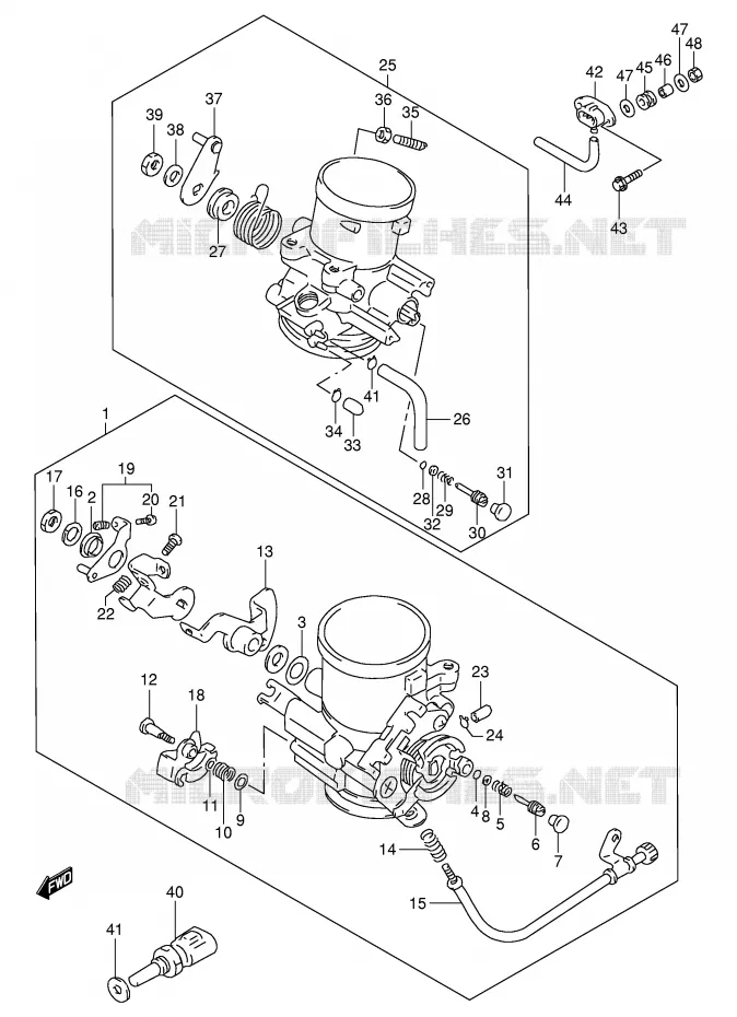 ENSEMBLE INJECTION (MODELE V) Suzuki MOTO 1000 TL-S 2000  TL1000SY(E2)