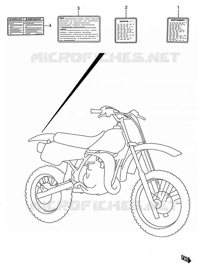 ETIQUETTE Suzuki MOTO 80 RM 1991  RM80M(E28)