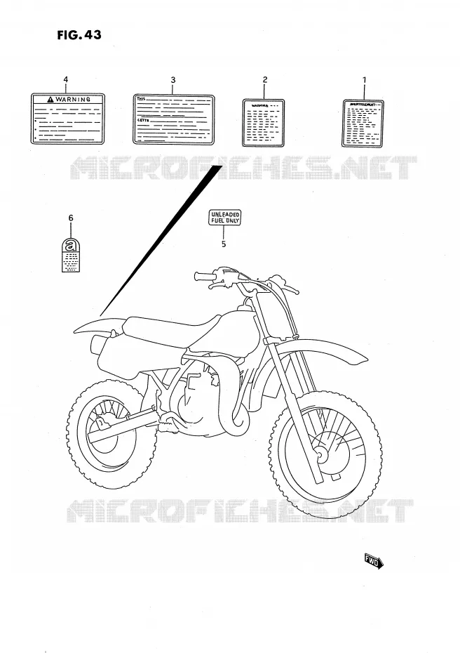 ETIQUETTE Suzuki MOTO 80 RM 1993  RM80XP(E2)