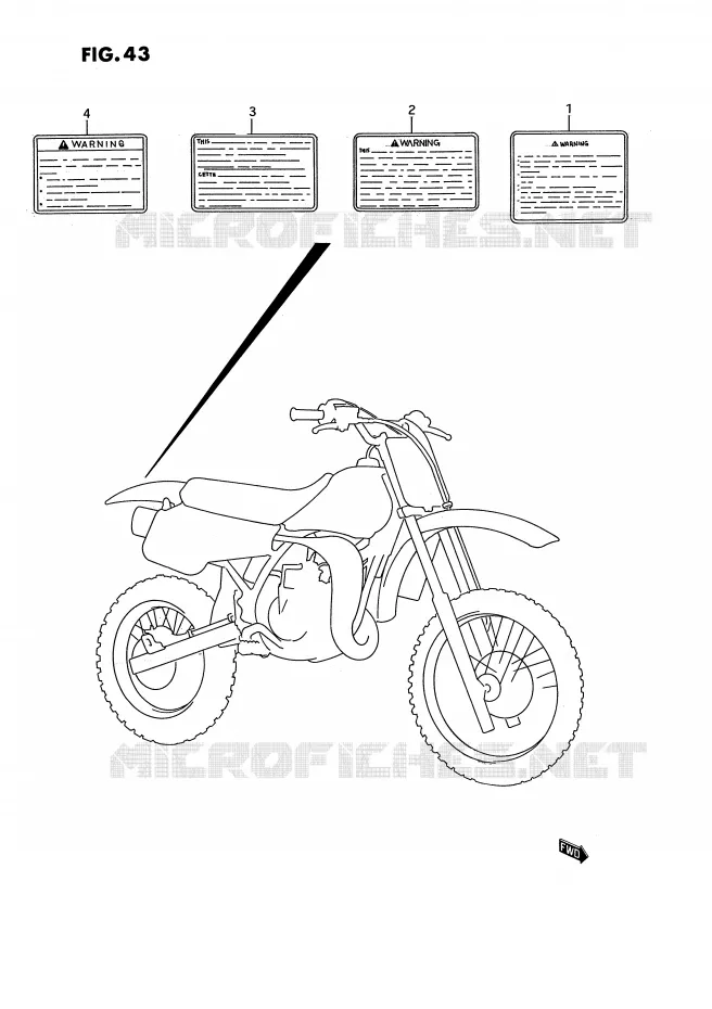 ETIQUETTE Suzuki MOTO 80 RM 1995  RM80S(E3)