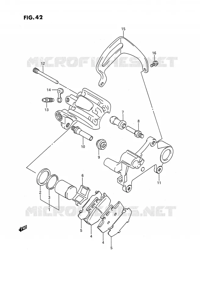 ETRIER DE FREIN ARRIERE (MODELE K) Suzuki MOTO 250 RMX 1996  RMX250T(E3)