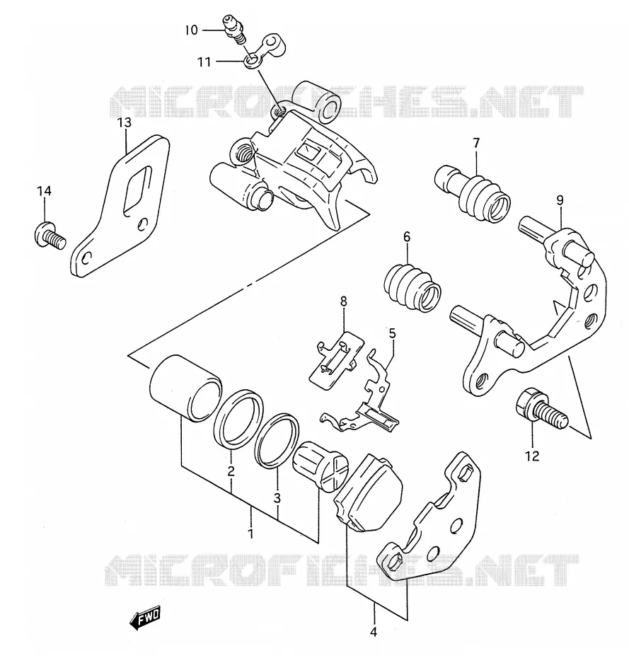 ETRIER DE FREIN ARRIERE (MODELE L/M/N/P/R/S) Suzuki MOTO 80 RM 1988  RM80J(E28)