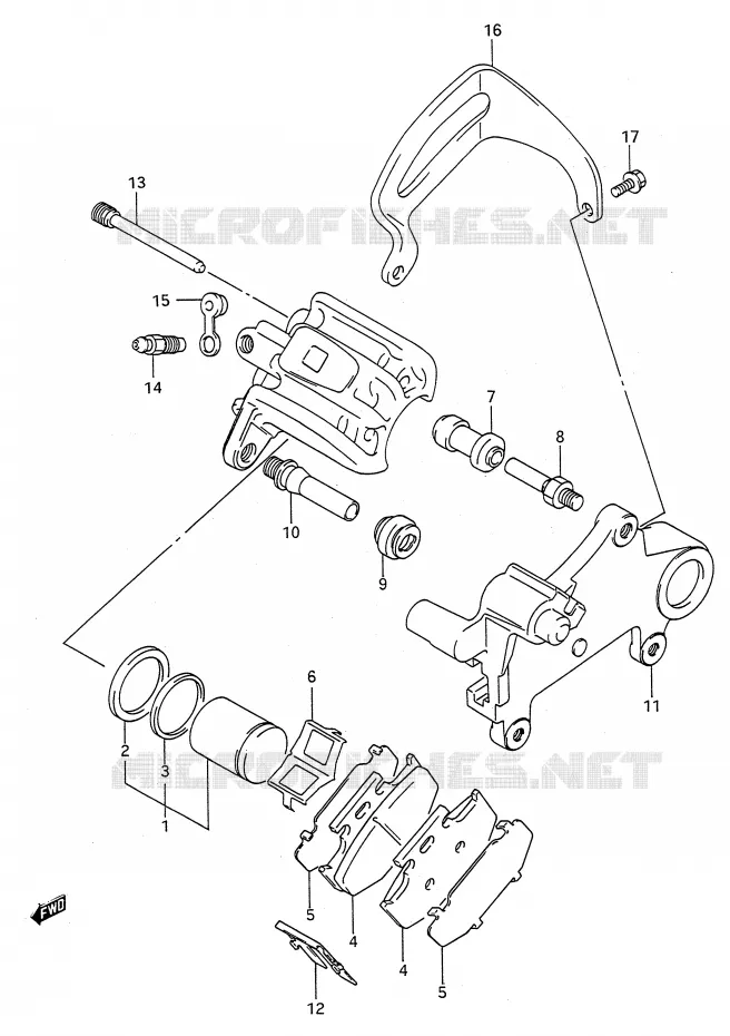 ETRIER DE FREIN ARRIERE (MODELE L/M) Suzuki MOTO 250 RMX 1992  RMX250N(E28)