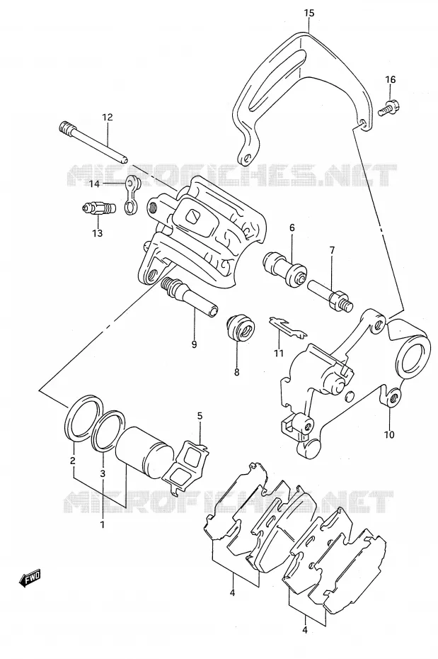 ETRIER DE FREIN ARRIERE (MODELE N) Suzuki MOTO 250 RMX 1990  RMX250L(E28)