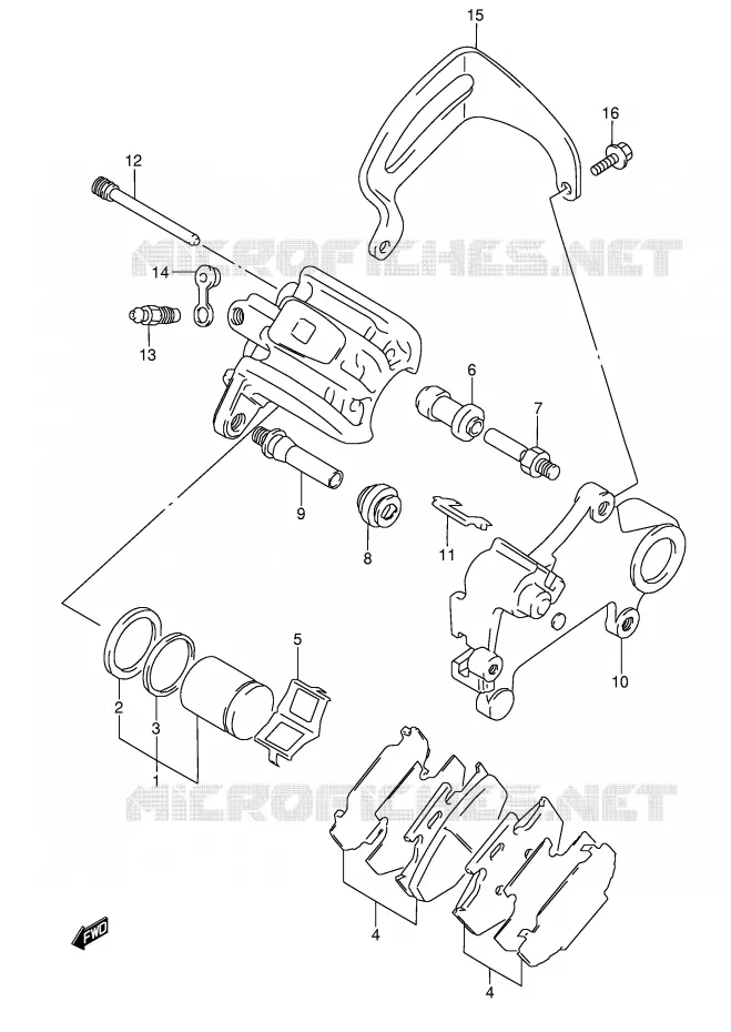 ETRIER DE FREIN ARRIERE (MODELE N) Suzuki MOTO 250 RMX 1991  RMX250M(E1)