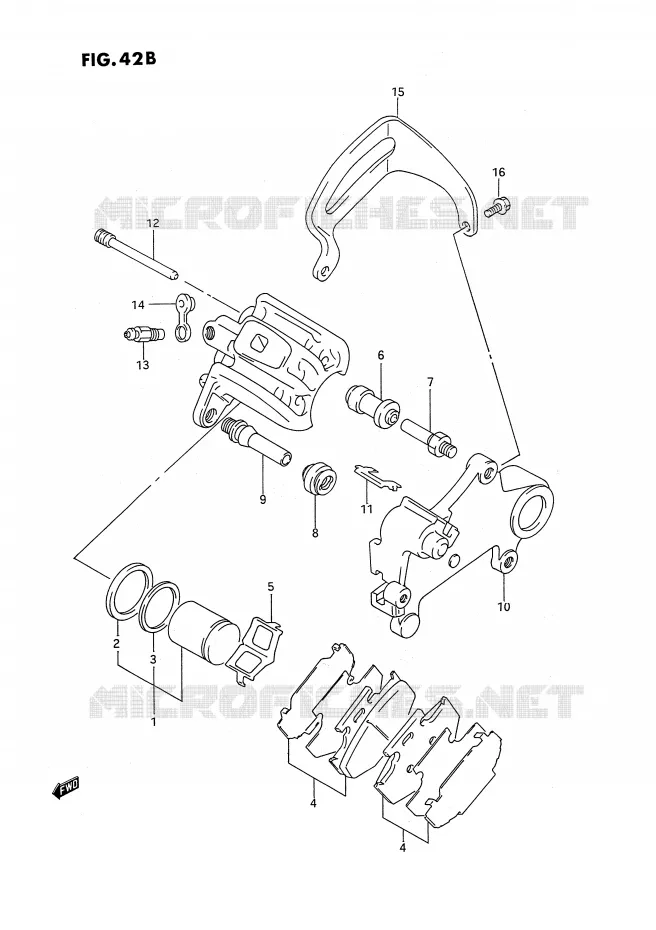ETRIER DE FREIN ARRIERE (MODELE N) Suzuki MOTO 250 RMX 1991  RMX250M(E3)