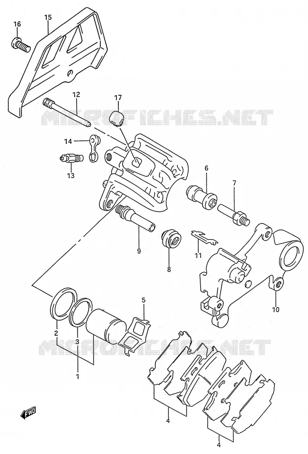 ETRIER DE FREIN ARRIERE (MODELE P/R) Suzuki MOTO 250 RMX 1990  RMX250L(E28)