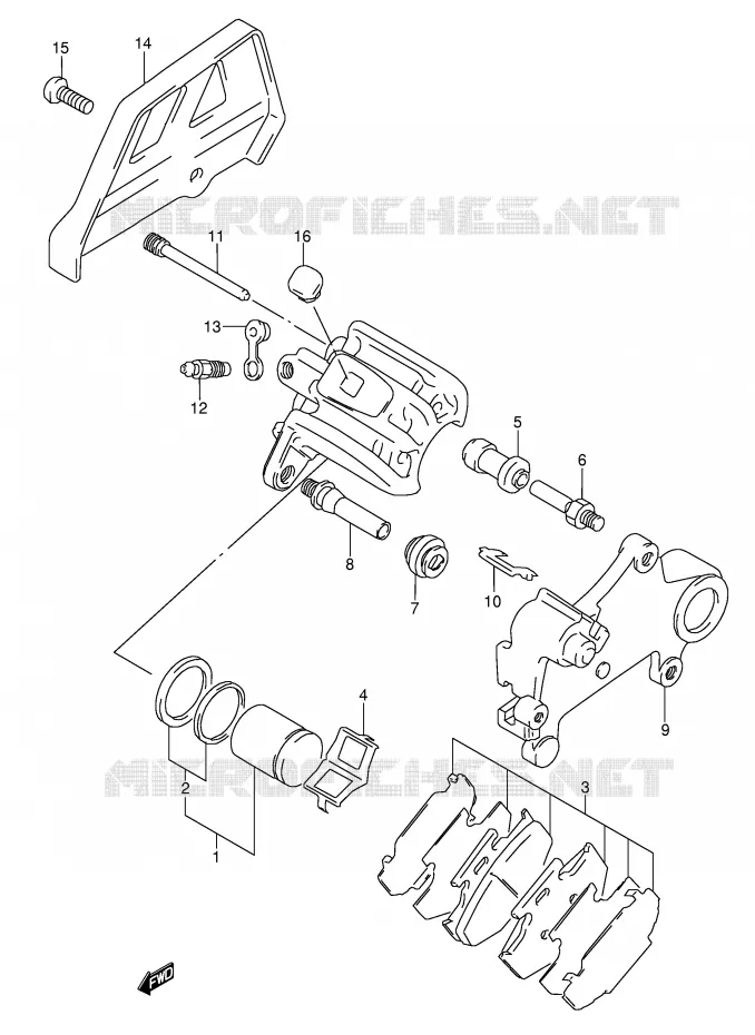 ETRIER DE FREIN ARRIERE (MODELE S/T) Suzuki MOTO 250 RMX 1991  RMX250M(E1)