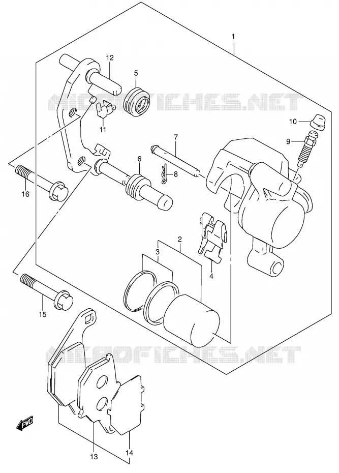 ETRIER DE FREIN AVANT (MODELE K2/K3/K4) Suzuki MOTO 85 RM 2005  RM85LK5(P3/P28)