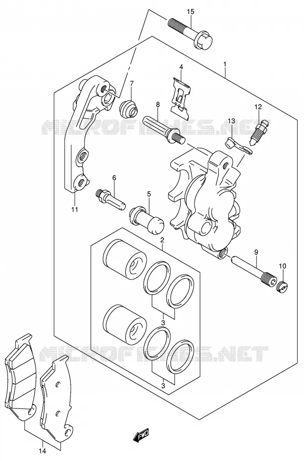 ETRIER DE FREIN AVANT (MODELE K5/K6) Suzuki MOTO 125 RM 2003  RM125K3(E3/E28)