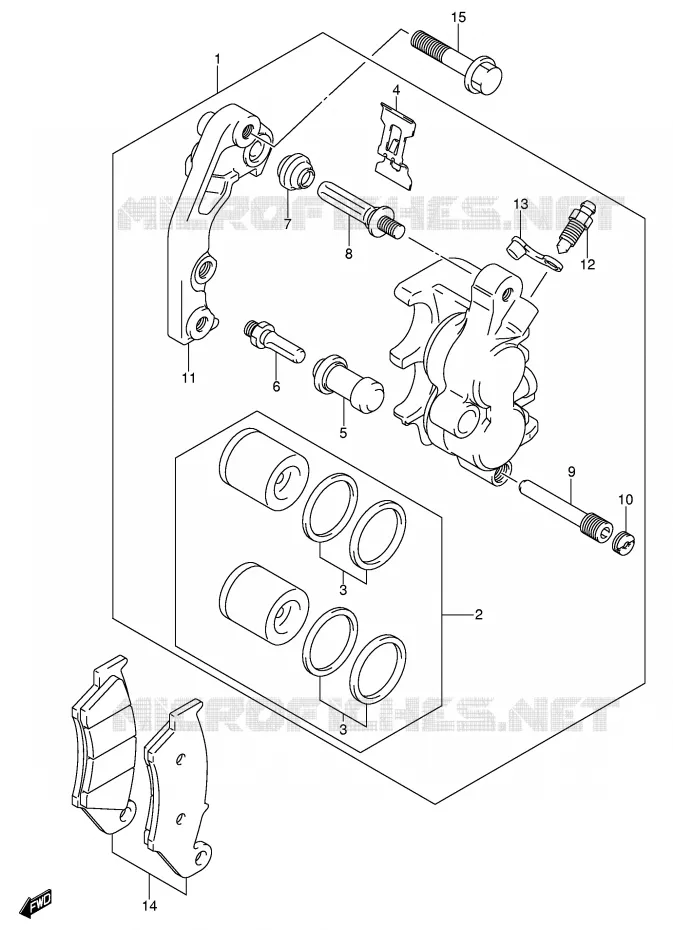 ETRIER DE FREIN AVANT (MODELE K5/K6) Suzuki MOTO 250 RM 2004  RM250K4(E3/E28)