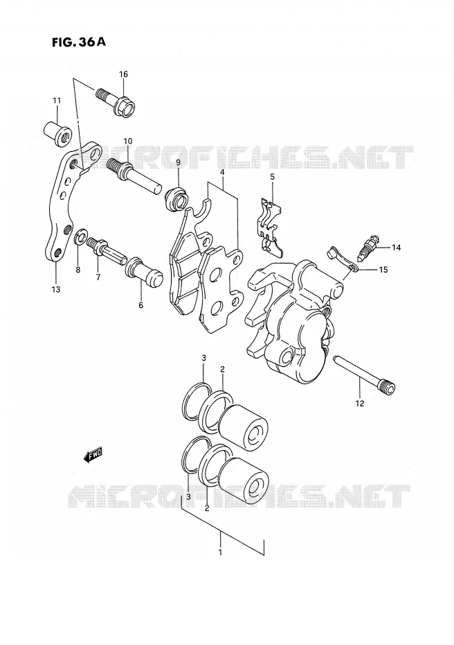 ETRIER DE FREIN AVANT (MODELE M/N/P/R/S) Suzuki MOTO 250 RMX 1996  RMX250T(E3)