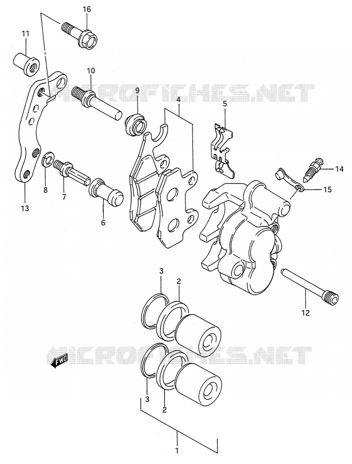 ETRIER DE FREIN AVANT (MODELE M/N/P/R) Suzuki MOTO 250 RMX 1991  RMX250M(E28)