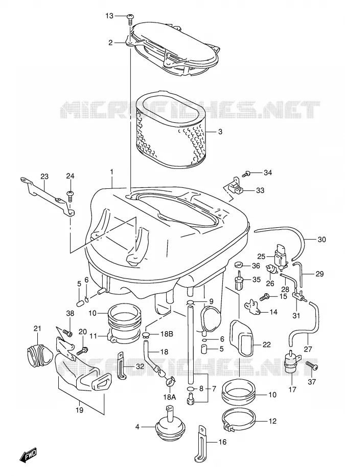 FILTRE A AIR (MODELE V) Suzuki MOTO 1000 TL-S 2000  TL1000SY(E2)