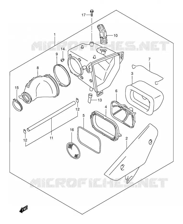 FILTRE A AIR Suzuki MOTO 250 DR-Z 2002  DR-Z250K2(E3/E28)