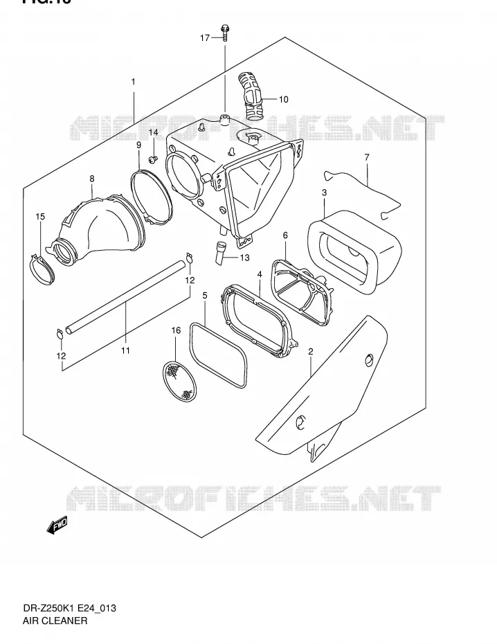 FILTRE A AIR Suzuki MOTO 250 DR-Z 2003  DR-Z250K3(E24)
