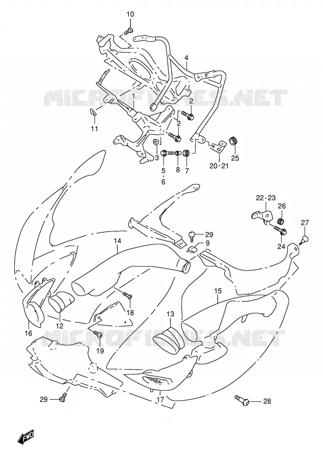 FLANCS DE CARENAGES Suzuki MOTO 1000 TL-S 2000  TL1000SY(E2)