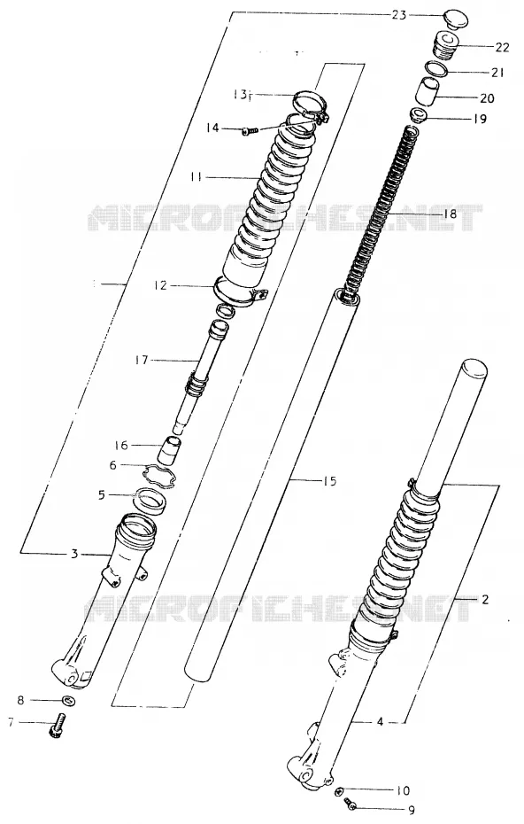 FOURCHE AVANT (E6) Suzuki MOTO 400 SP 1980  SP400T
