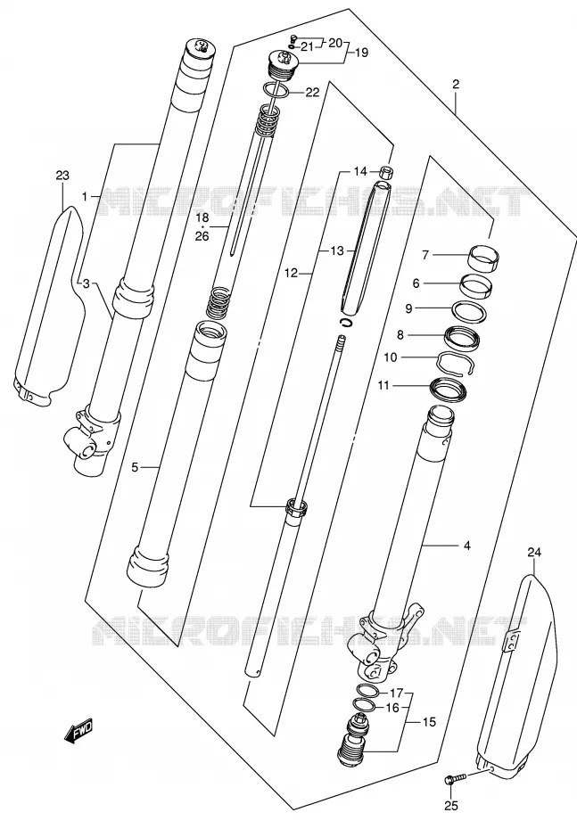 FOURCHE (MODELE K5/K6) Suzuki MOTO 85 RM 2006  RM85LK6(P3/P28)