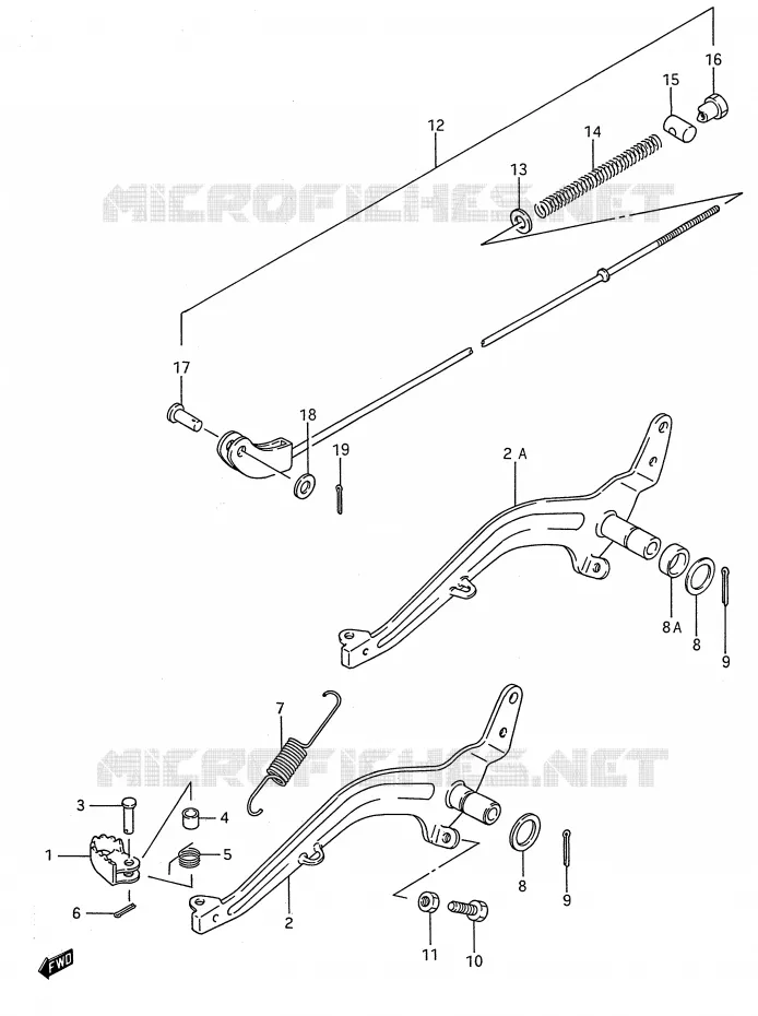 FREIN ARRIERE (MODELE G/H/J/K) Suzuki MOTO 80 RM 1986  RM80G(E28)