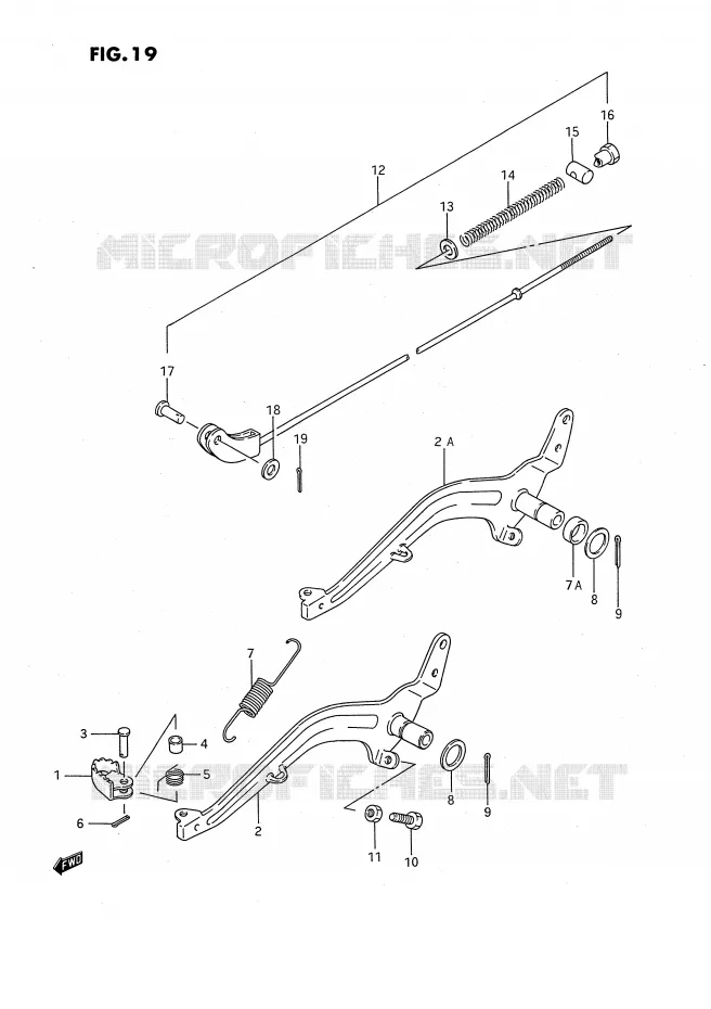 FREIN ARRIERE (MODELE G/H/J/K) Suzuki MOTO 80 RM 1987  RM80XH(E2)