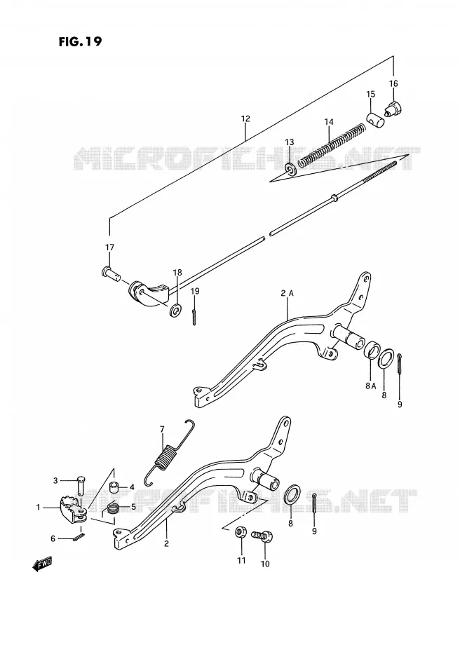 FREIN ARRIERE (MODELE G/H/J/K) Suzuki MOTO 80 RM 1988  RM80J(E3)