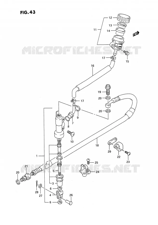 MAITRE CYLINDRE ARRIERE (MODELE K) Suzuki MOTO 250 RMX 1996  RMX250T(E3)