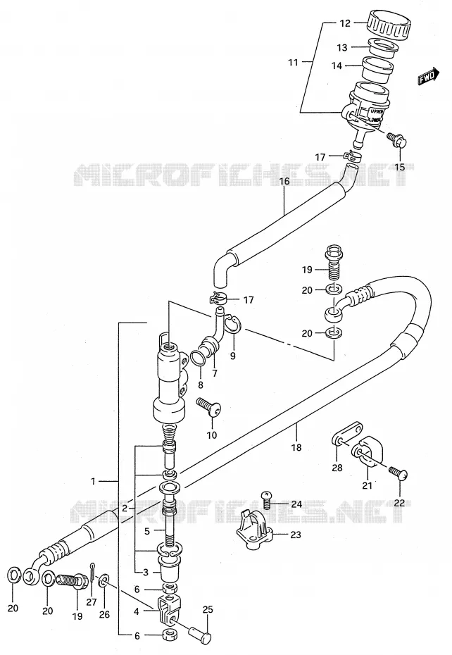 MAITRE CYLINDRE ARRIERE (MODELE L) Suzuki MOTO 250 RMX 1992  RMX250N(E28)