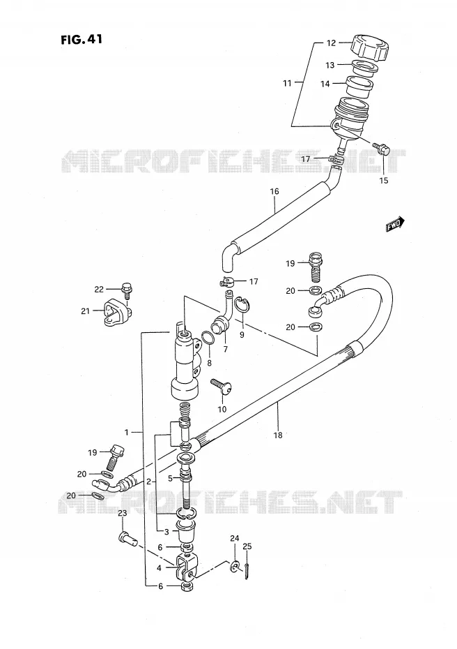 MAITRE CYLINDRE ARRIERE (MODELE L) Suzuki MOTO 80 RM 1987  RM80XH(E2)