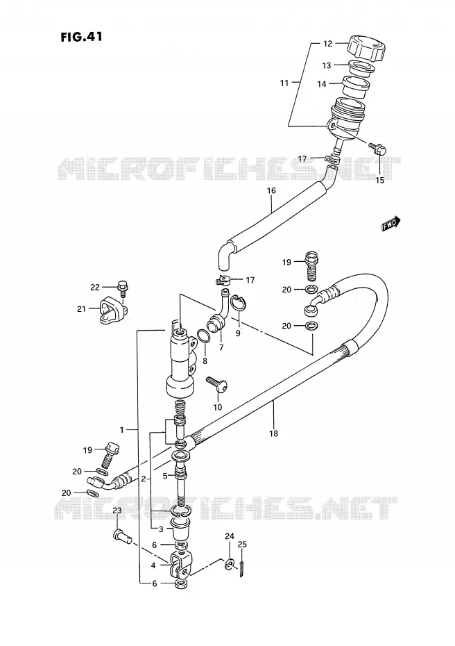 MAITRE CYLINDRE ARRIERE (MODELE L) Suzuki MOTO 80 RM 1990  RM80L(E3)