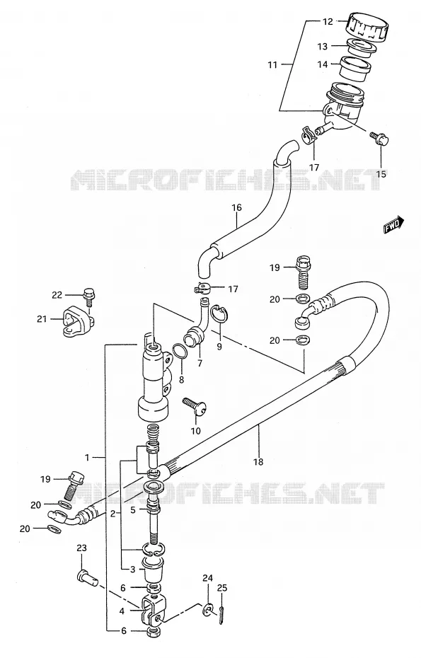 MAITRE CYLINDRE ARRIERE (MODELE M/N/P/R/S) Suzuki MOTO 80 RM 1986  RM80G(E28)