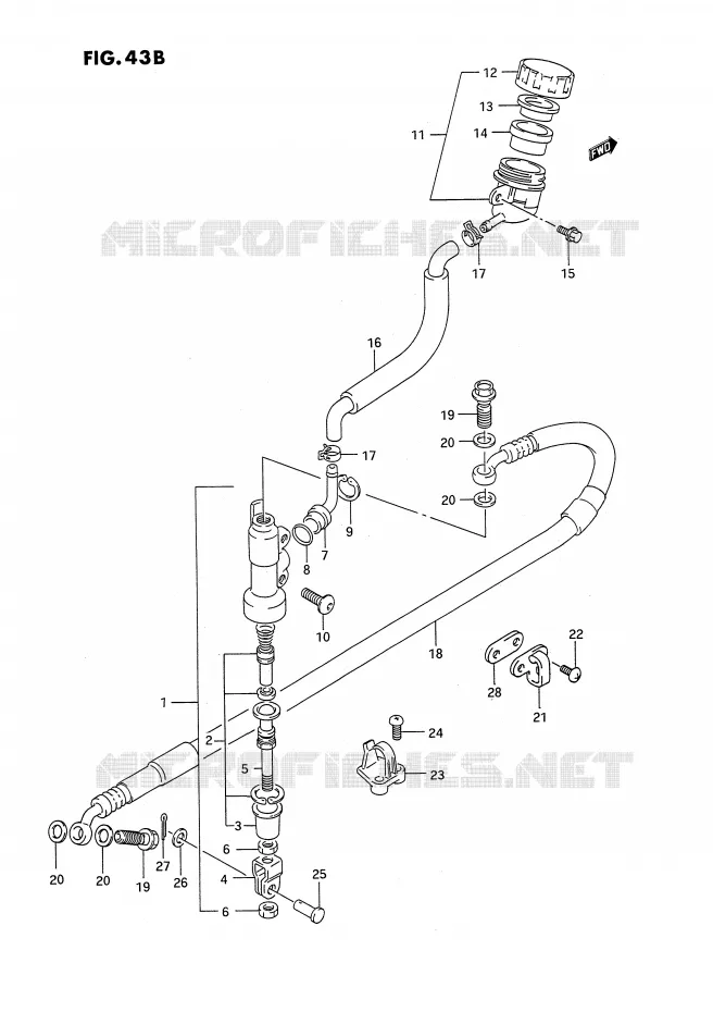 MAITRE CYLINDRE ARRIERE (MODELE M/N/P/R/S/T) Suzuki MOTO 250 RMX 1990  RMX250L(E3)