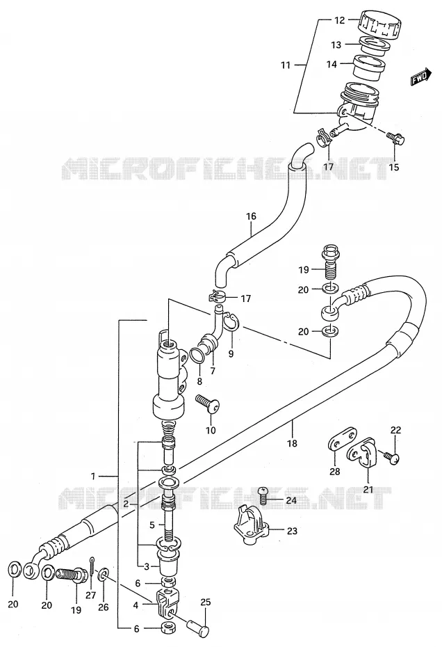 MAITRE CYLINDRE ARRIERE (MODELE M/N/P/R) Suzuki MOTO 250 RMX 1993  RMX250P(E28)