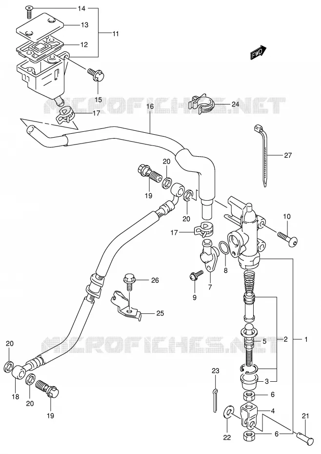 MAITRE CYLINDRE ARRIERE Suzuki MOTO 650 SV-S 2000  SV650SUY(E2)