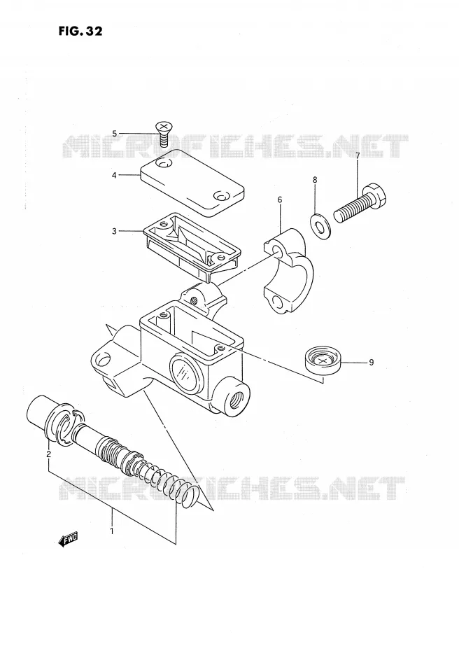 MAITRE CYLINDRE AVANT (MODELE G/H/J) Suzuki MOTO 80 RM 1987  RM80XH(E2)