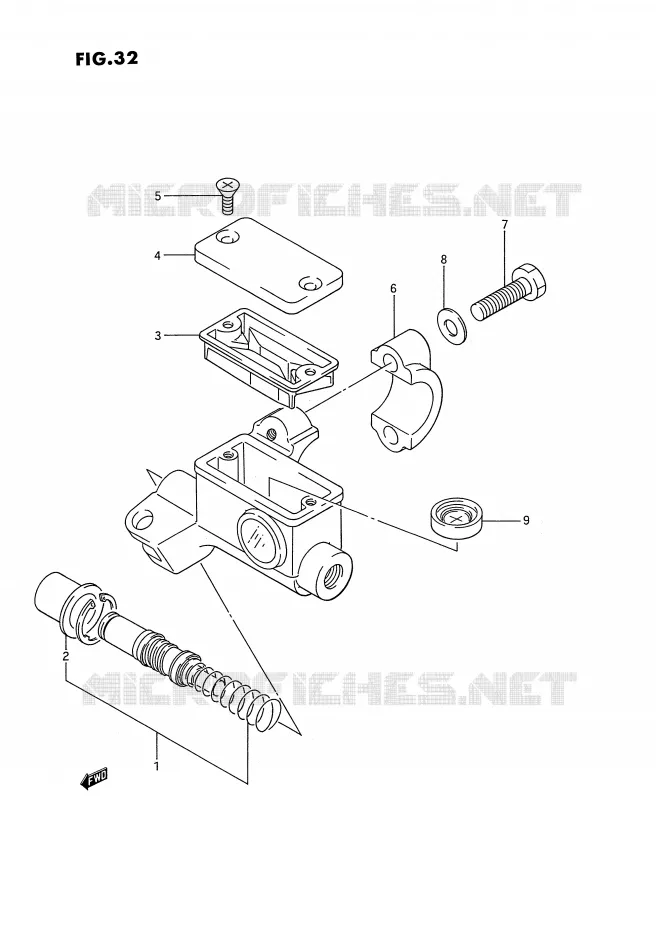 MAITRE CYLINDRE AVANT (MODELE G/H/J) Suzuki MOTO 80 RM 1993  RM80P(E3)