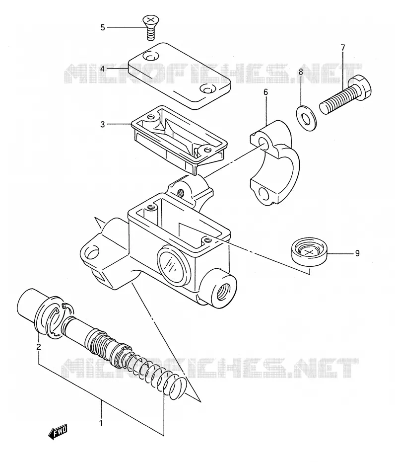 MAITRE CYLINDRE AVANT (MODELE G/H/J) Suzuki MOTO 80 RM 1995  RM80S(E28)