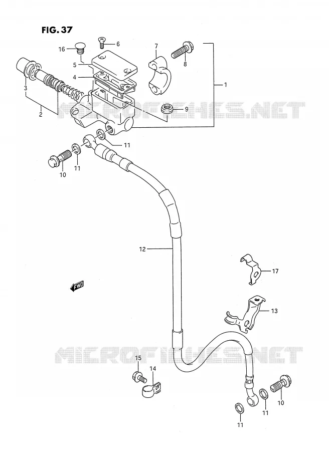 MAITRE CYLINDRE AVANT (MODELE K/L/M/N/P/R/S) Suzuki MOTO 250 RMX 1996  RMX250T(E3)