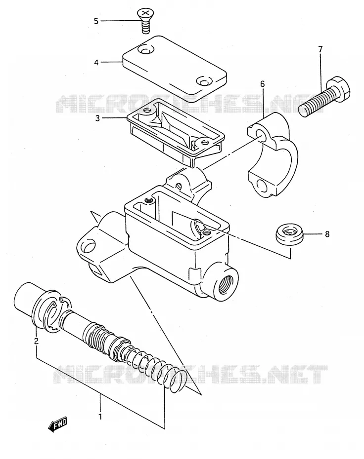MAITRE CYLINDRE AVANT (MODELE K/L/M/N/P/R/S) Suzuki MOTO 80 RM 1988  RM80J(E28)
