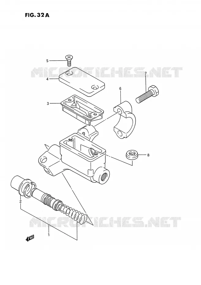 MAITRE CYLINDRE AVANT (MODELE K/L/M/N/P/R/S) Suzuki MOTO 80 RM 1992  RM80N(E3)
