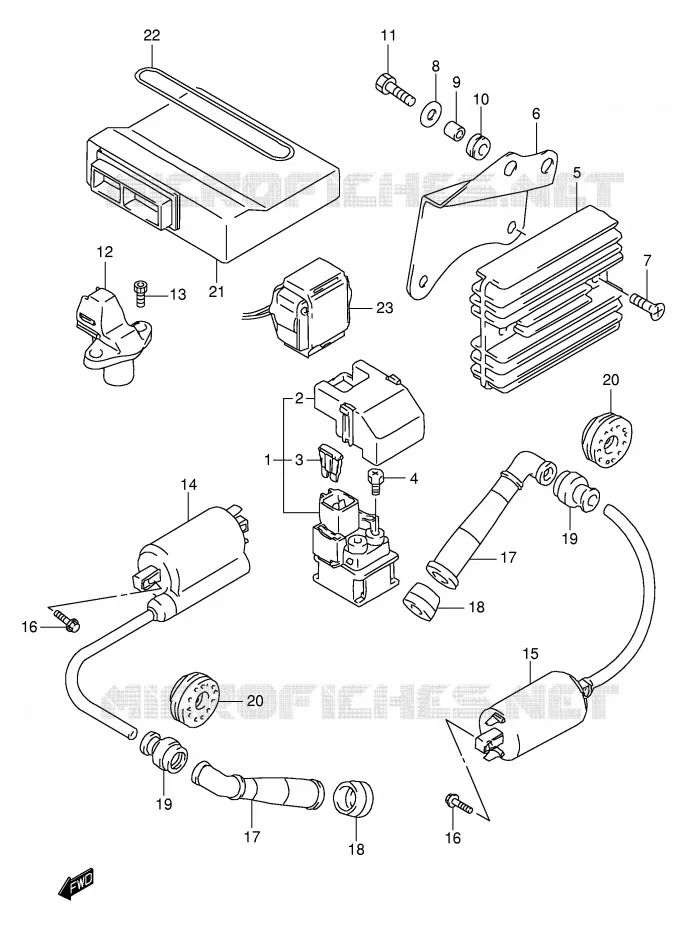 PARTIE ELECTRIQUE (MODELE V) Suzuki MOTO 1000 TL-S 2000  TL1000SY(E2)