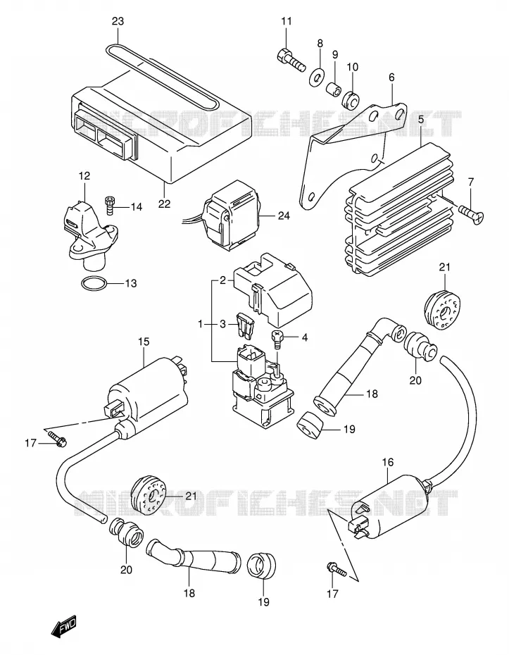 PARTIE ELECTRIQUE (MODELE W/X/Y/K1) Suzuki MOTO 1000 TL-S 2000  TL1000SY(E2)