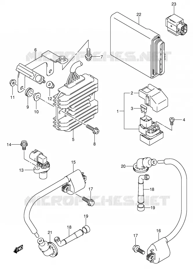 PARTIE ELECTRIQUE (SV1000/U1/U2) Suzuki MOTO 1000 SV-S 2005  SV1000SK5(E2)