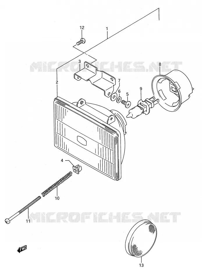 PHARE Suzuki MOTO 250 RMX 1994  RMX250R(E28)