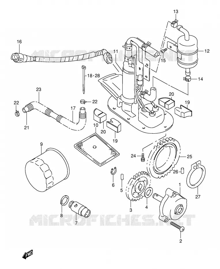 POMPE A HUILE - POMPE A ESSENCE Suzuki MOTO 1000 TL-S 2000  TL1000SY(E2)
