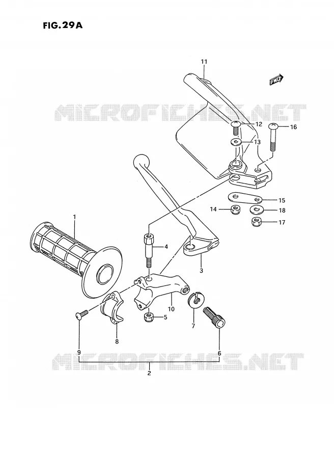 PROTEGE MAIN GAUCHE (MODELE N/P/R/S/T) Suzuki MOTO 250 RMX 1996  RMX250T(E3)