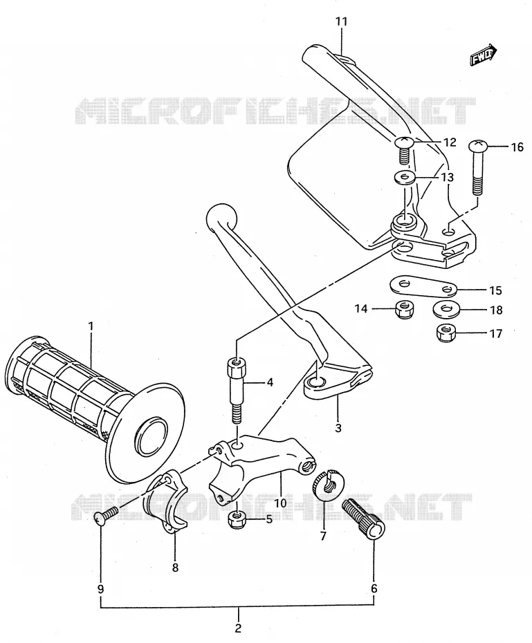 PROTEGE MAIN GAUCHE (MODELE N/P/R) Suzuki MOTO 250 RMX 1993  RMX250P(E28)