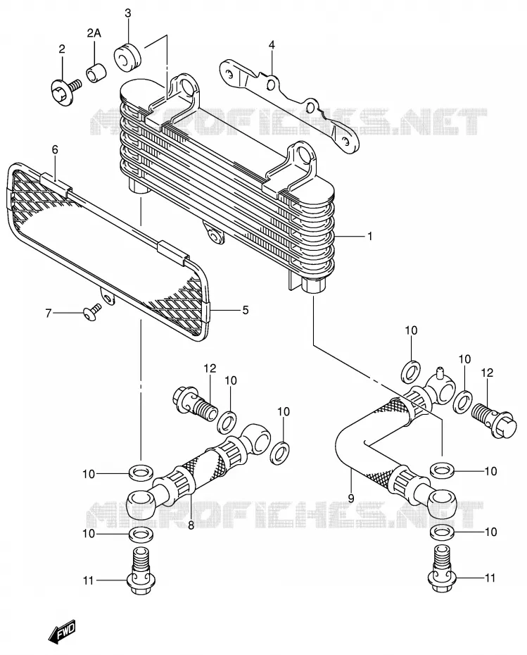 RADIATEUR D'HUILE Suzuki MOTO 1000 SV 2004  SV1000S2K4(E2)