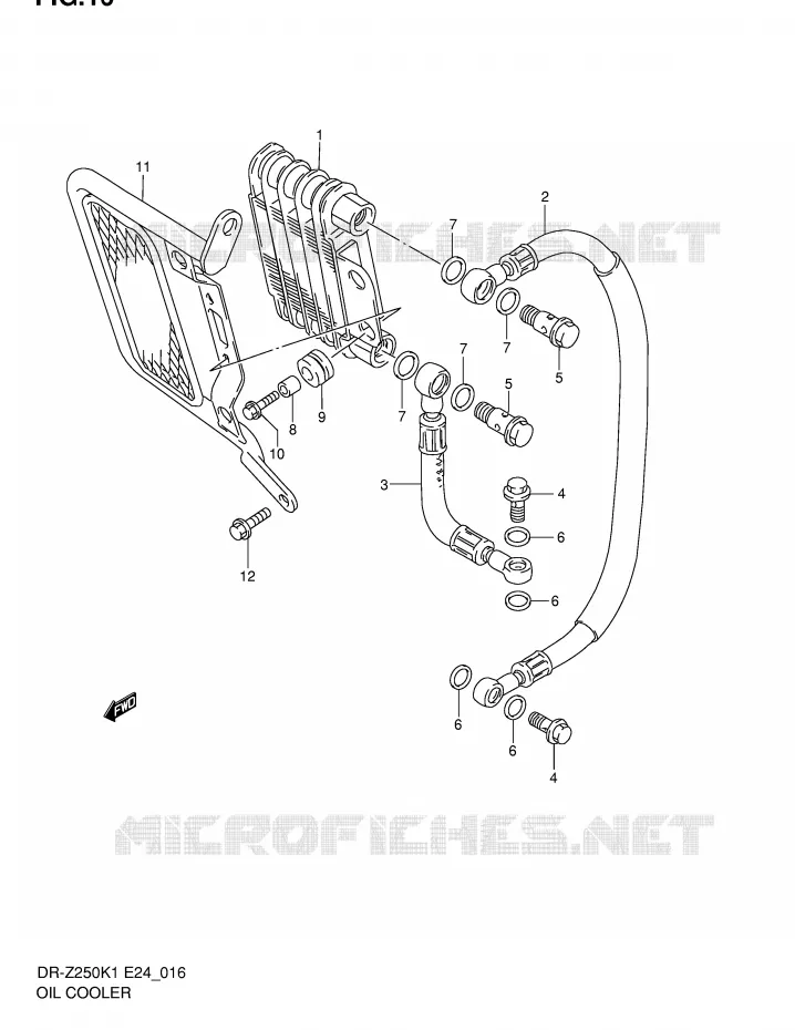 RADIATEUR D'HUILE Suzuki MOTO 250 DR-Z 2002  DR-Z250K2(E24)